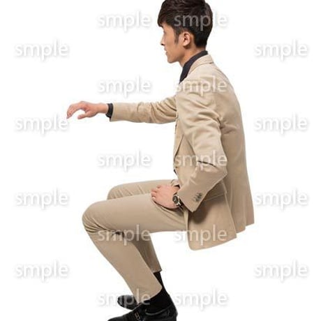 Cutout People　座る　男性　LL_293