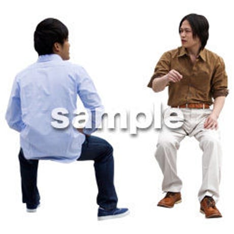 人物切抜き素材　座る人Ⅱ編　Q_071