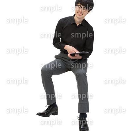 Cutout People　座る　男性　LL_121