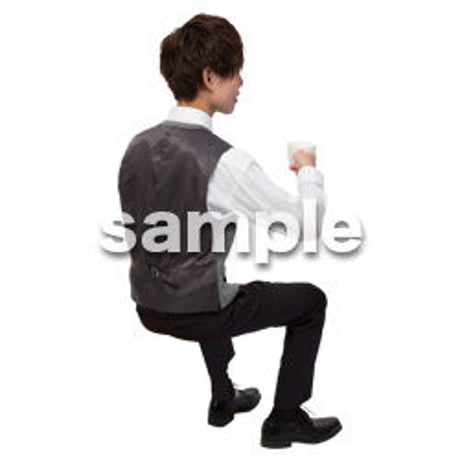 Cutout People　座る　男性　LL_094