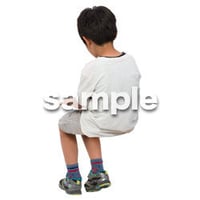 Cutout People　座る　男の子　LL_549