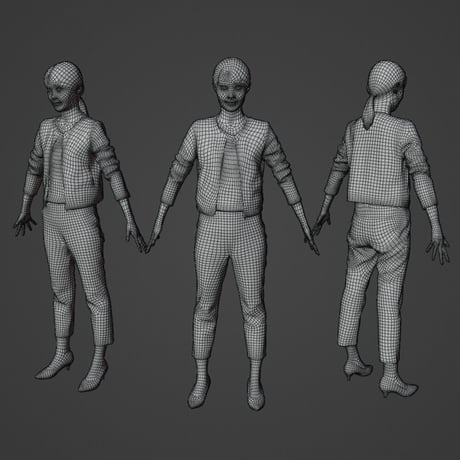 3D人モデルAポーズ　174_Hina
