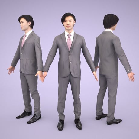 3D人モデルAポーズ　064_Syun