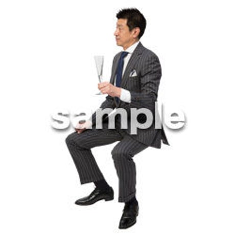 Cutout People　座る　男性　LL_033