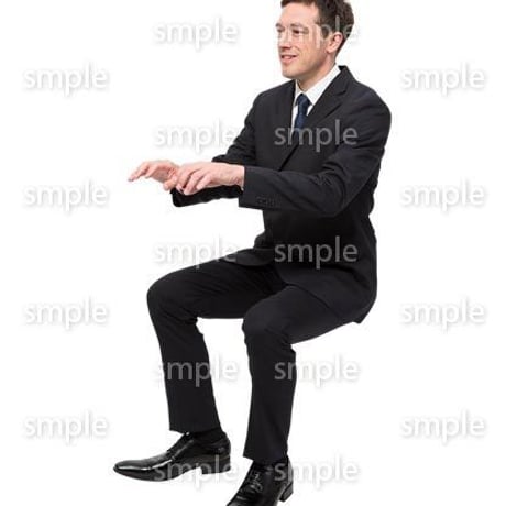 Cutout People　座る　外国人男性　LL_552