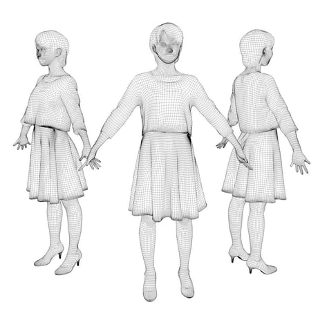 3D人モデルAポーズ　022_Haru