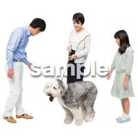 Cutout People　犬の散歩　II_462