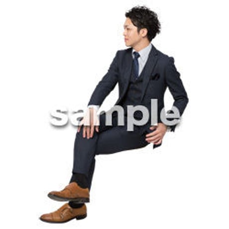 Cutout People　座る　男性　LL_002