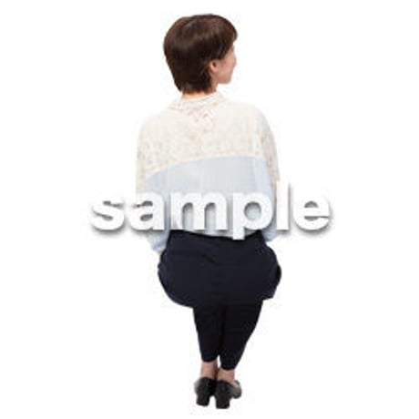 Cutout People　座る女性　KK_160