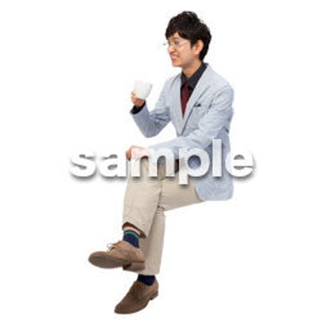 Cutout People　座る　男性　LL_277