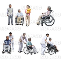人物切抜きセット☆シニア車いす　1_set041
