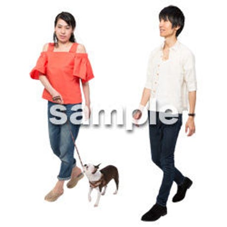 Cutout People　犬の散歩　II_472