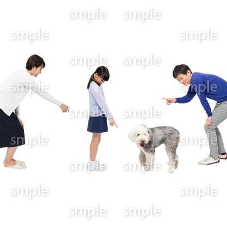 Cutout People　犬の散歩　II_493