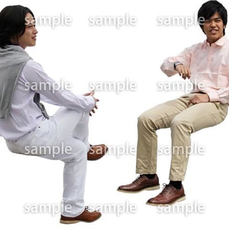 人物切抜き素材　座る人Ⅱ編　Q_063