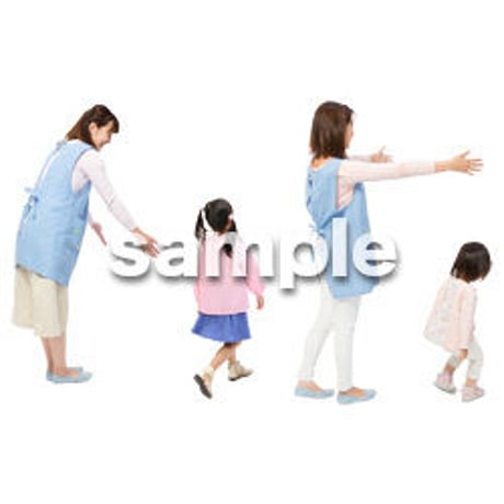 Cutout People　保育士と子供　GG_494