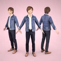 3D人モデルAポーズ　088_Ren