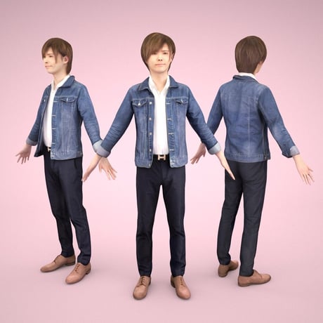 3D人モデルAポーズ　088_Ren