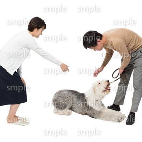 Cutout People　犬の散歩　II_490