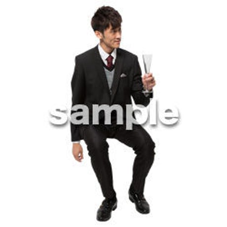 Cutout People　座る　男性　LL_036