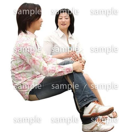 人物切抜き素材　座る人Ⅱ編　Q_035