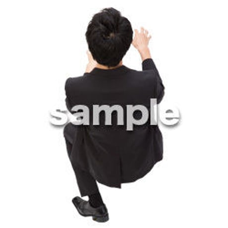 Cutout People　鳥瞰　座る男性 　FF_405