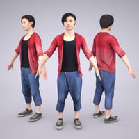 3D人モデルAポーズ　062_Syun