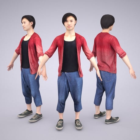 3D人モデルAポーズ　062_Syun