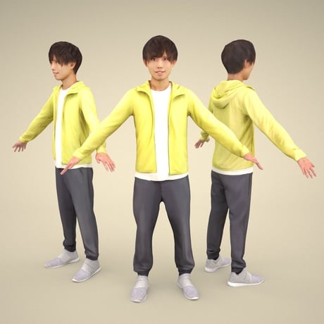 3D人モデルAポーズ　040_Toru