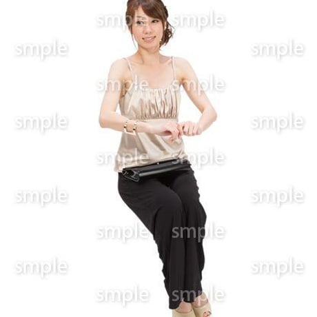 Cutout People　座る女性　KK_121