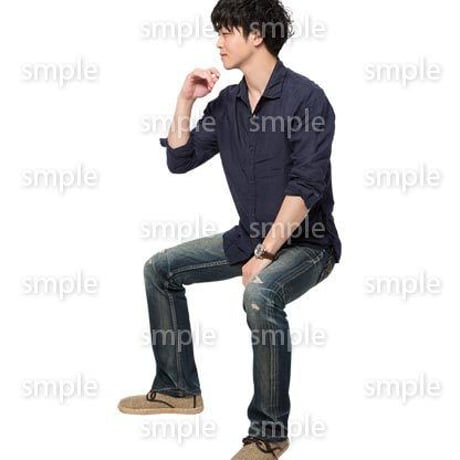 Cutout People　座る　男性　LL_223