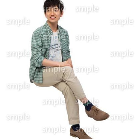 Cutout People　座る　男性　LL_417