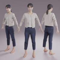 3D人モデルAポーズ　174_Hina