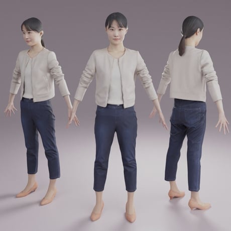3D人モデルAポーズ　174_Hina