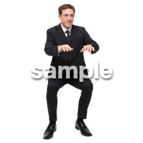 Cutout People　座る　外国人男性　LL_551