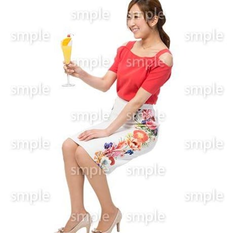 Cutout People　座る女性　KK_387