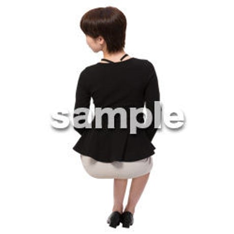 Cutout People　座る女性　KK_020