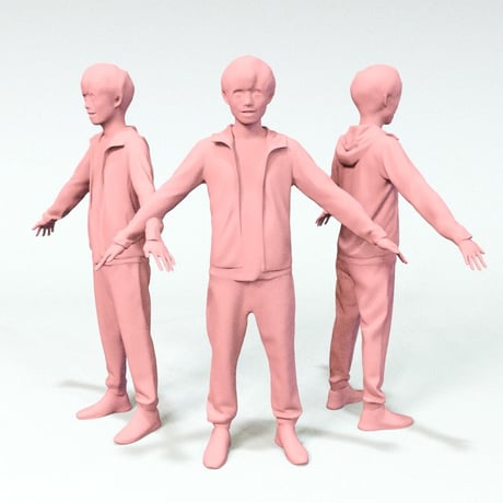 3D人モデルAポーズ　040_Toru