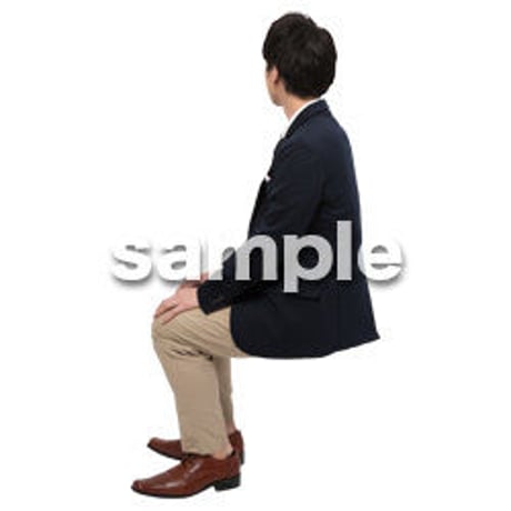 Cutout People　座る　男性　LL_064