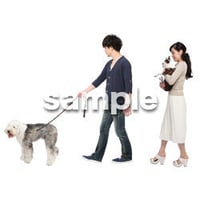 Cutout People　犬の散歩　II_478