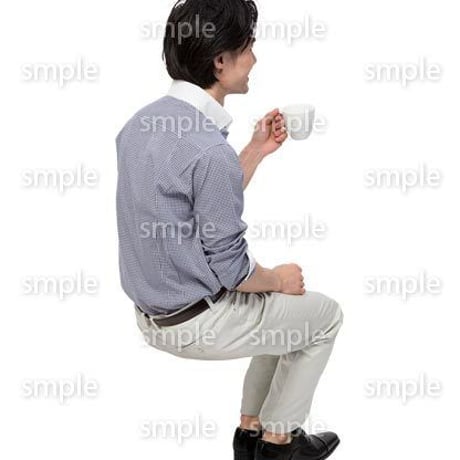 Cutout People　座る　男性　LL_264