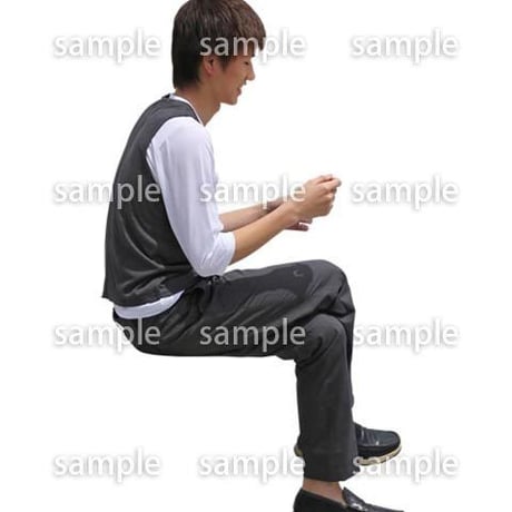 人物切抜き素材　座る人Ⅱ編　Q_538