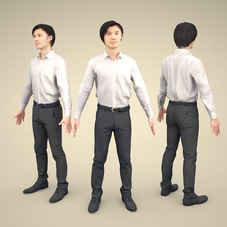 3D人モデルAポーズ　068_Syun