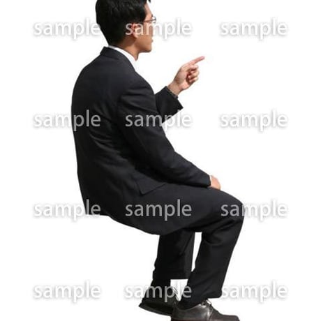 人物切抜き素材　座る人編　H_124