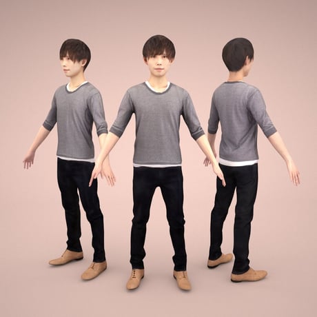 3D人モデルAポーズ　038_Toru