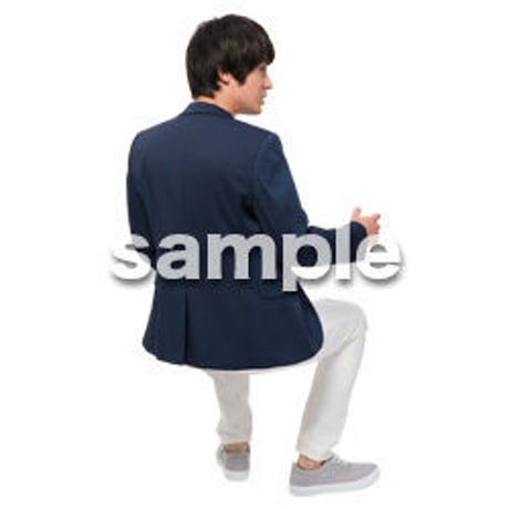 Cutout People　座る　男性　LL_200