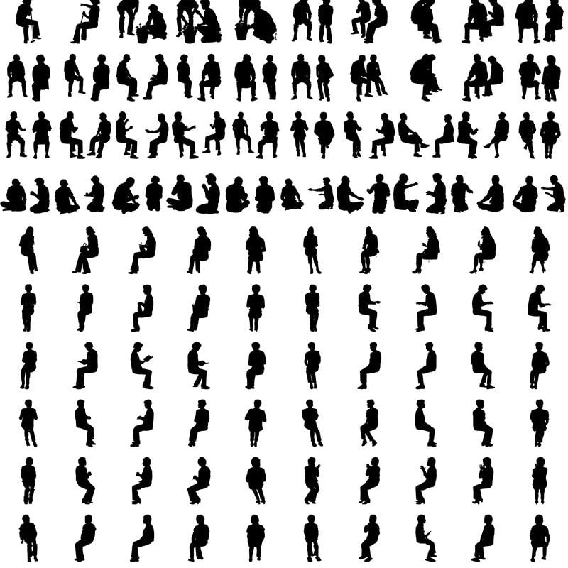 らいふ 切り抜き シルエット☆シニアライフ Sil_18 | NO-N-NO 人物切り抜き素材と