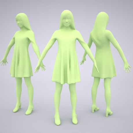 3D人モデルAポーズ　074_Yui