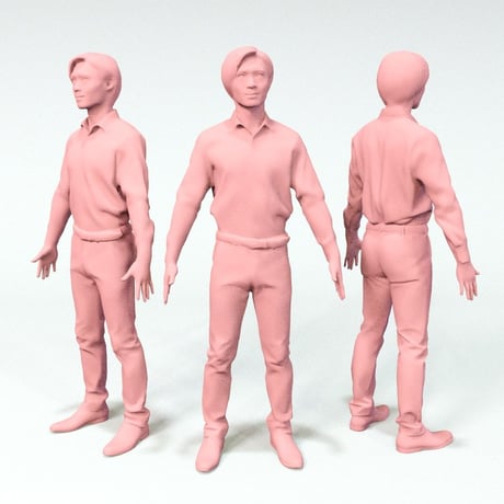 3D人モデルAポーズ　068_Syun