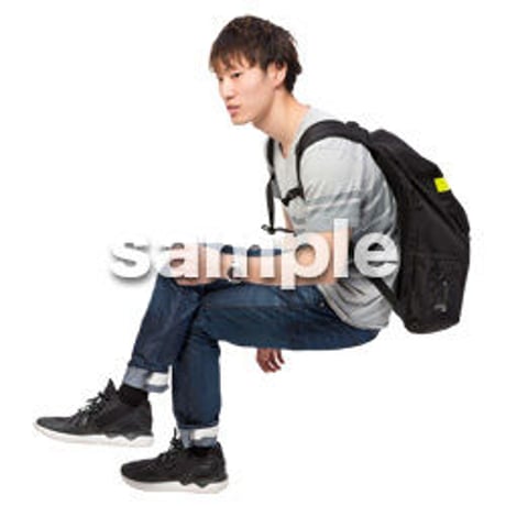 Cutout People　座る　男性　LL_488