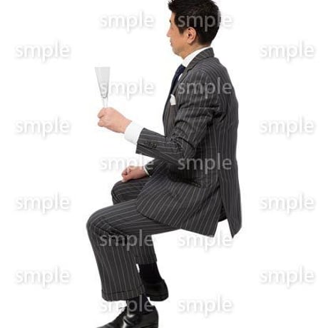 Cutout People　座る　男性　LL_034